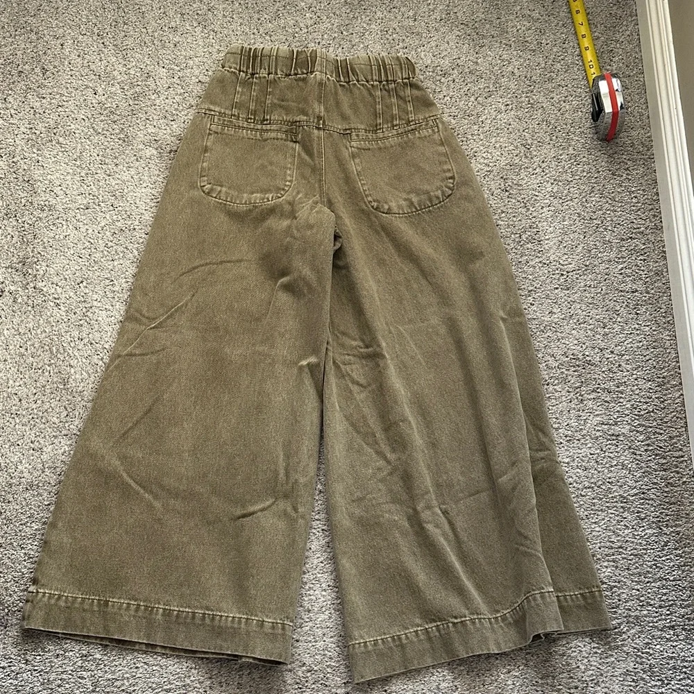 New So Me Wide-Leg Drawstring Pants ~ Olive - Picture 15 of 16
